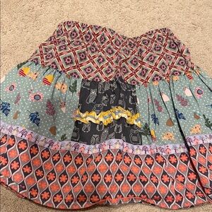 Matilda Jane Once Upon a Time Croquet Molly Skirt School Houses Trees Sz 10 nwot